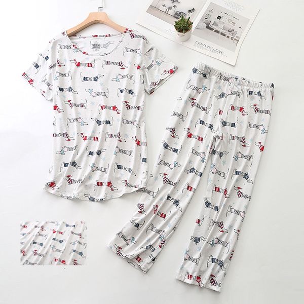 women's sleepwear cute women's pajamas set dachshund teckel two pieces short sleeve three quarter pants capris sleepwear big size, Black;red
women's sleepwear cute women's pajamas set dachshund teckel two pieces short sleeve three quarter pants capris sleepwear big size, Black;red