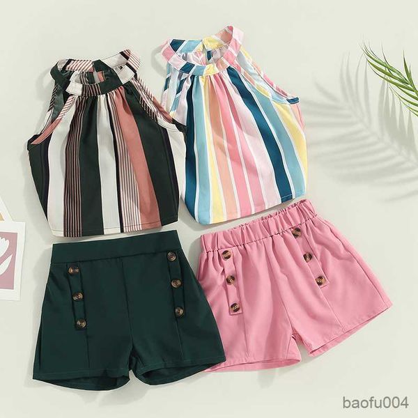 clothing sets children summer clothing sets baby girls sleeveless striped print halter andelastic waist button shorts casual outfits r230518, White
clothing sets children summer clothing sets baby girls sleeveless striped print halter andelastic waist button shorts casual outfits r230518, White