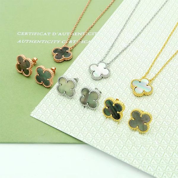 new brand clover necklace earrings set luxury charm 18k gold earring pendant necklace for women designer earring necklace jewelry set, Silver
new brand clover necklace earrings set luxury charm 18k gold earring pendant necklace for women designer earring necklace jewelry set, Silver