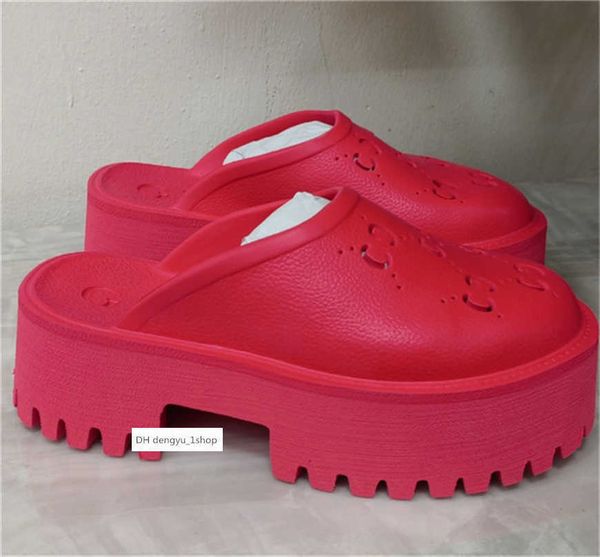 2022 brand perforated slippers women platform designer sandals wedge rubber cut-out slide transparent materials fashion beach sandals, Black
2022 brand perforated slippers women platform designer sandals wedge rubber cut-out slide transparent materials fashion beach sandals, Black