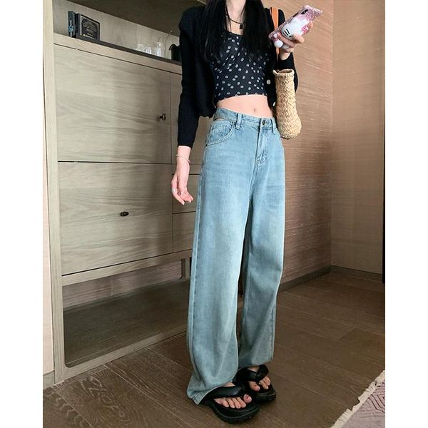 jeans women's vintage blue jeans straight pants high waist casual fashion wide leg self cultivation baggy denim trouser ladies summer
jeans women's vintage blue jeans straight pants high waist casual fashion wide leg self cultivation baggy denim trouser ladies summer