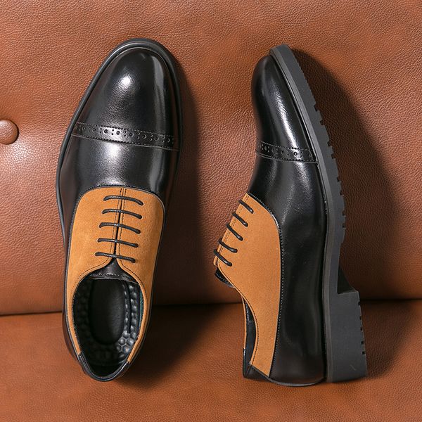 color combination mens brogue casual leather shoes lace up business formal party pointed small leather shoes party mens shoes, Black
color combination mens brogue casual leather shoes lace up business formal party pointed small leather shoes party mens shoes, Black