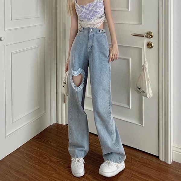 jeans sweet ruffles love heart hollow out jeans harajuku straightleg cowboy pants kawaii women streetwear high waist korean trousers, Blue
jeans sweet ruffles love heart hollow out jeans harajuku straightleg cowboy pants kawaii women streetwear high waist korean trousers, Blue