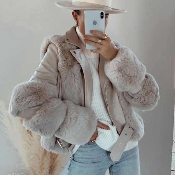 jackets patchwork sheepskin coat women winter warm thick luxurious faux leather fur coat long sleeve women's jacket motorcycle coat 202, Black;brown
jackets patchwork sheepskin coat women winter warm thick luxurious faux leather fur coat long sleeve women's jacket motorcycle coat 202, Black;brown