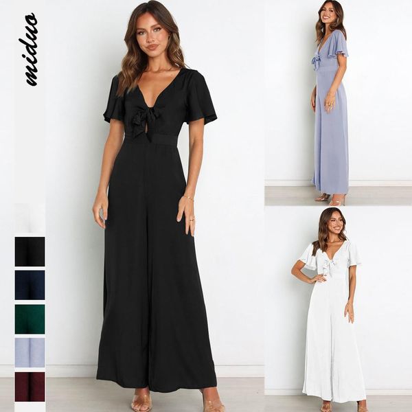 capris fashion solid color european and american women's ruffle sleeves vneck straps shortsleeved jumpsuits wideleg pants trousers, Black;white
capris fashion solid color european and american women's ruffle sleeves vneck straps shortsleeved jumpsuits wideleg pants trousers, Black;white