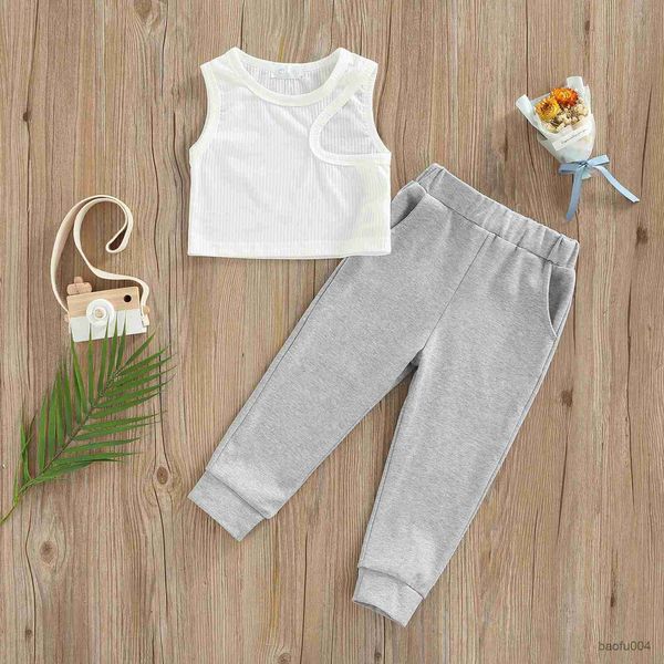 clothing sets kids baby girls summer activewear solid color sleeveless irregular and stretch casual sweatpants set r230518, White
clothing sets kids baby girls summer activewear solid color sleeveless irregular and stretch casual sweatpants set r230518, White