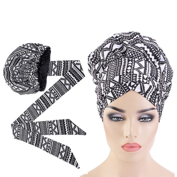 headwear hair accessories african print satin bonnet with long ribbon wrap double layer headwrap ankara pattern women cover large size cap 2
headwear hair accessories african print satin bonnet with long ribbon wrap double layer headwrap ankara pattern women cover large size cap 2