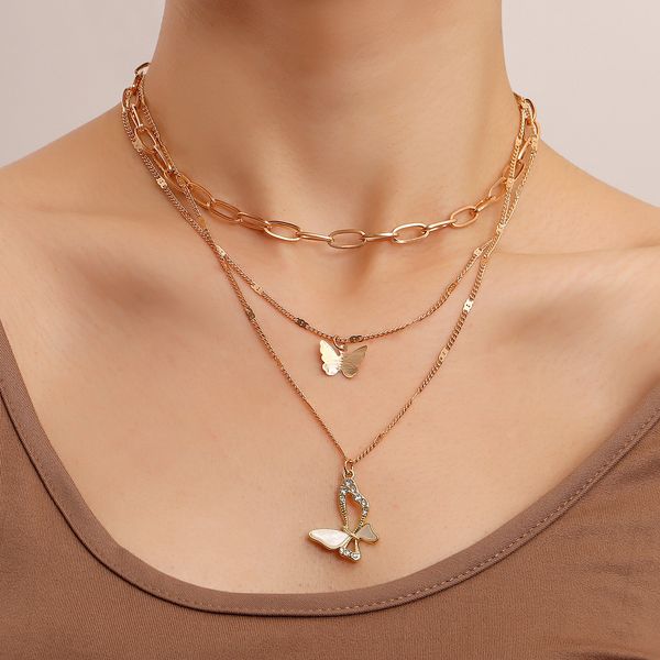 designer jewlery colorful light luxury fashion multi-layer shape chain micro-inlaid diamond fritillary butterfly pendant necklace multi-laye, Silver
designer jewlery colorful light luxury fashion multi-layer shape chain micro-inlaid diamond fritillary butterfly pendant necklace multi-laye, Silver