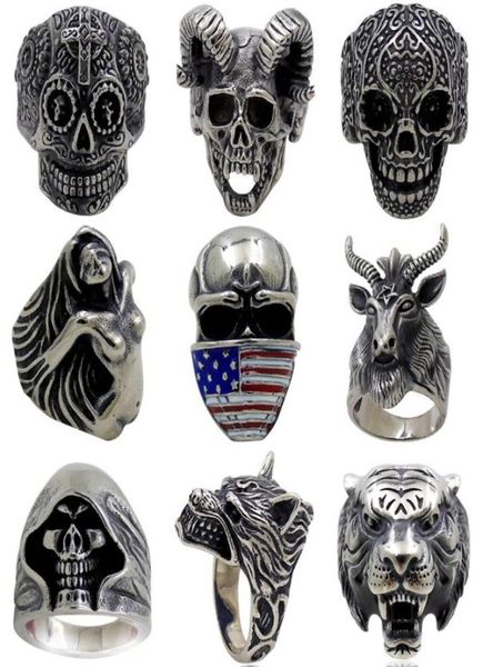 5pcslot vintage gothic wolf head ring men skull ring punk jewelry accessories demon satan goat skull ring4053371, Golden;silver
5pcslot vintage gothic wolf head ring men skull ring punk jewelry accessories demon satan goat skull ring4053371, Golden;silver