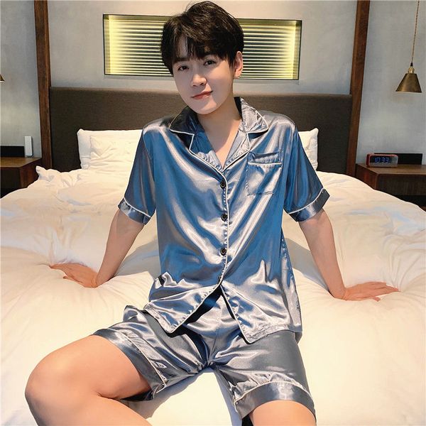 men's sleepwear summer pajamas for man big size silk mens pajama sets shorts satin short sleeve sleepwear home pijama night wear lounge, Black;brown
men's sleepwear summer pajamas for man big size silk mens pajama sets shorts satin short sleeve sleepwear home pijama night wear lounge, Black;brown