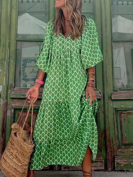 basic casual dresses half sleeve women loose dress casual floral printed vintage long dresses elegant v neck drawstring party dress vestidos, Black;gray
basic casual dresses half sleeve women loose dress casual floral printed vintage long dresses elegant v neck drawstring party dress vestidos, Black;gray