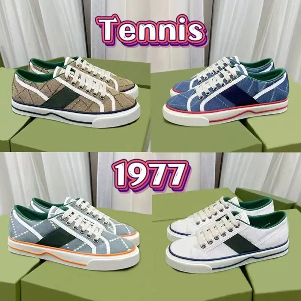 designers tennis 1977 sneaker canvas luxurys shoe beige blue washed jacquard denim women shoes ace rubber sole embroider gg''sneak, Black
designers tennis 1977 sneaker canvas luxurys shoe beige blue washed jacquard denim women shoes ace rubber sole embroider gg''sneak, Black