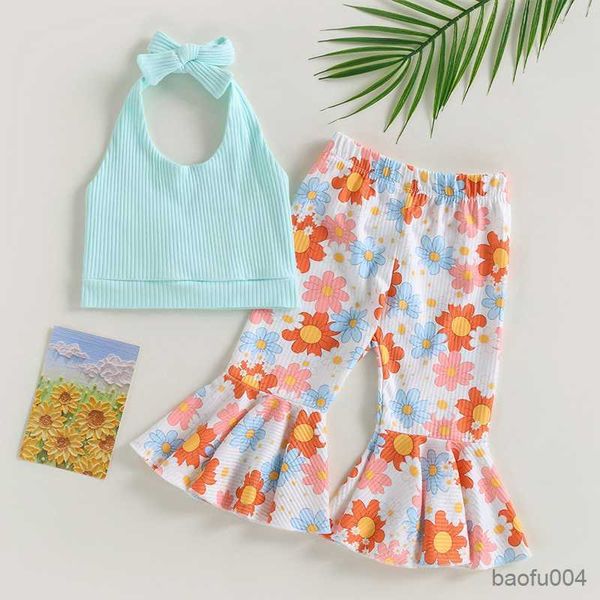 clothing sets 0-4y baby kid girls clothing set lacing halterneck vest with flower print flare pants summer children casual outfit r230518, White
clothing sets 0-4y baby kid girls clothing set lacing halterneck vest with flower print flare pants summer children casual outfit r230518, White