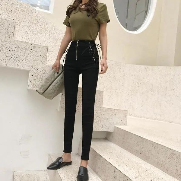 jeans fashion skinny pencil jeans high waist elastic zipper streetwear denim pants plus size lace up lift hips female trousers, Blue
jeans fashion skinny pencil jeans high waist elastic zipper streetwear denim pants plus size lace up lift hips female trousers, Blue
