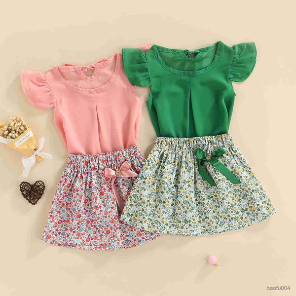 clothing sets 2pcs toddler kid girls summer clothing outfits fly sleeve solid color t-shirt and floral printed mini skirt set r230518, White
clothing sets 2pcs toddler kid girls summer clothing outfits fly sleeve solid color t-shirt and floral printed mini skirt set r230518, White