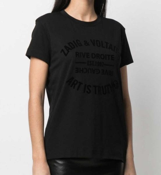 23ss zadig voltaire summer cotton fashion new women designer t shirt classic letter print flocking solid black white short sleeve beach tees
23ss zadig voltaire summer cotton fashion new women designer t shirt classic letter print flocking solid black white short sleeve beach tees