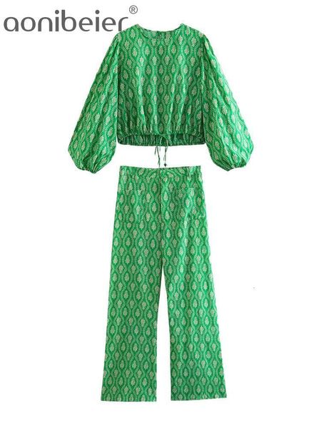 women's two piece pants aonibeier summer fashion women green printed 2 piece set traf crop wrist sleeve tied hem loose shirt female pan, White
women's two piece pants aonibeier summer fashion women green printed 2 piece set traf crop wrist sleeve tied hem loose shirt female pan, White