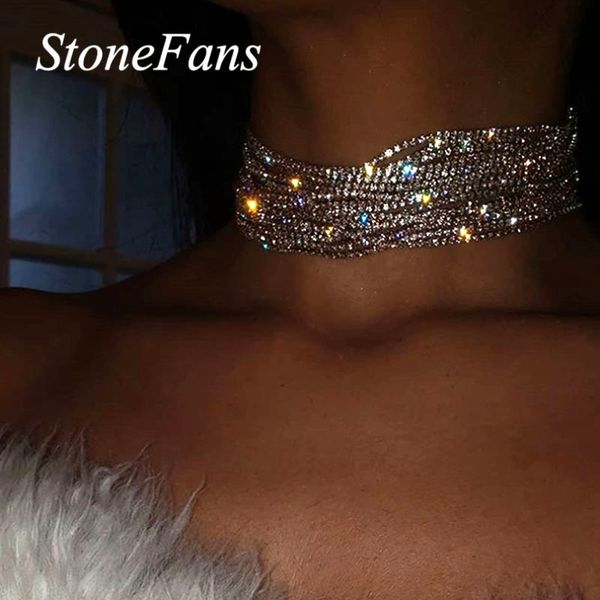 chokers stonefans statement multilayer choker necklace for women crystal bling necklace jewelry accessories gift 230518, Golden;silver
chokers stonefans statement multilayer choker necklace for women crystal bling necklace jewelry accessories gift 230518, Golden;silver
