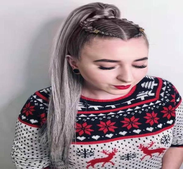 spicy look silver grey human hair pony tail hairpiece wrap around dye natural hightlight salt and pepper gray hair ponytail 16898582, Black
spicy look silver grey human hair pony tail hairpiece wrap around dye natural hightlight salt and pepper gray hair ponytail 16898582, Black