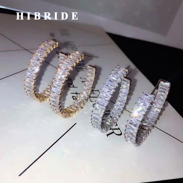 huggie hibride sparkling cubic zirconia baguette hoop earring for women jewelry white gold color circle earrings bijoux jewelry e887, Golden;silver
huggie hibride sparkling cubic zirconia baguette hoop earring for women jewelry white gold color circle earrings bijoux jewelry e887, Golden;silver