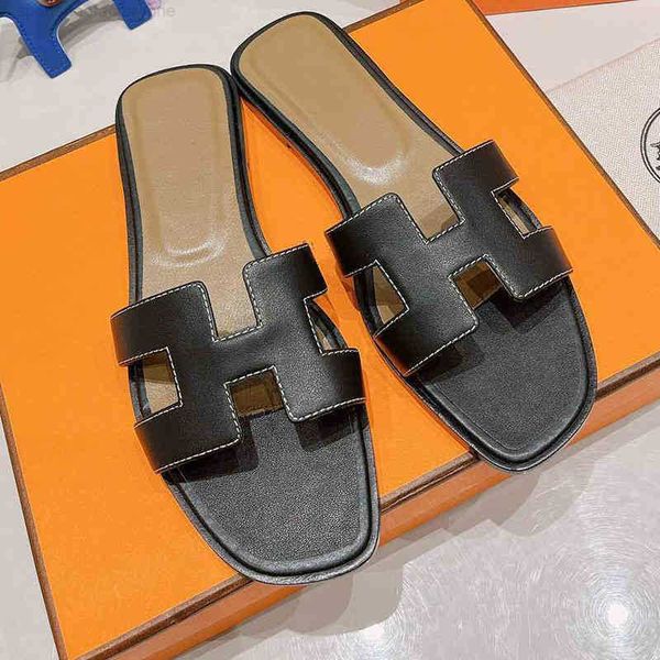 2022 designer slipper slide h slippers spring leather flat heel sandals women wear fashionable flip flops, Black
2022 designer slipper slide h slippers spring leather flat heel sandals women wear fashionable flip flops, Black