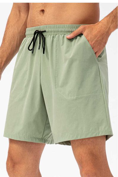 yoga outfit lulu men summer fitness shorts with the same paragraph are light breathable and quick-drying gym pweaty pant 21, White;black
