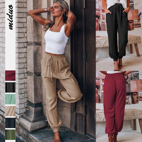capris women's clothing solid color rayon comfort and casual trousers european and american fashion drawstring elastic pants women, Black;white
capris women's clothing solid color rayon comfort and casual trousers european and american fashion drawstring elastic pants women, Black;white