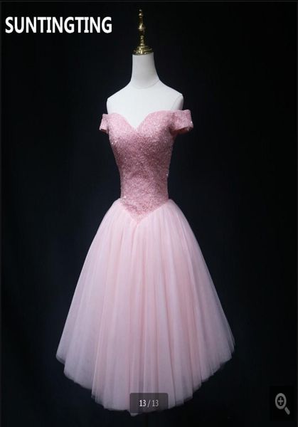 2020 real picture pink short prom dress beaded pearls off the shoulder v neck prom gowns petite knee length cocktail party dr6364291, Black
2020 real picture pink short prom dress beaded pearls off the shoulder v neck prom gowns petite knee length cocktail party dr6364291, Black