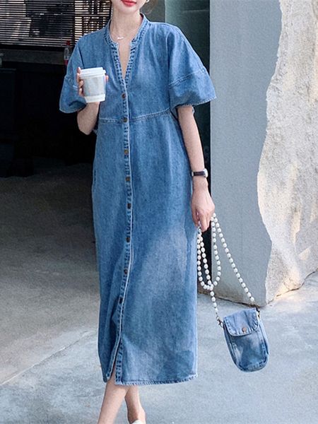 basic casual dresses summer hong kong style retro thin denim dress women's premium relaxed casual straight length long dress 230518, Black;gray
basic casual dresses summer hong kong style retro thin denim dress women's premium relaxed casual straight length long dress 230518, Black;gray