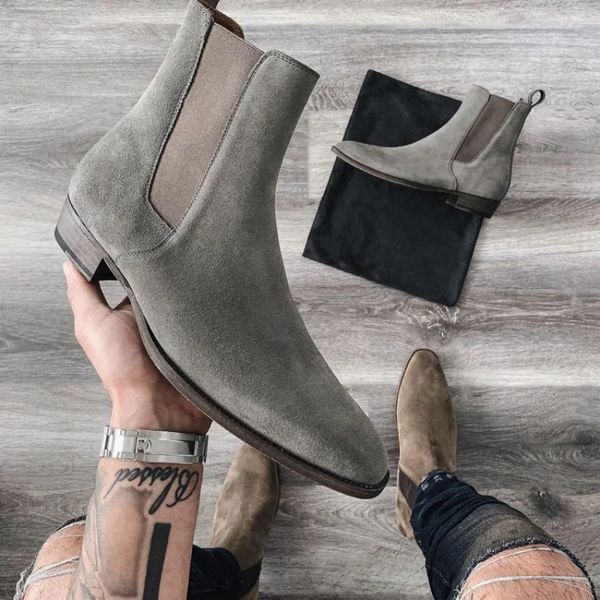 new gray chelsea boots flock slip-on round toe business men short boots size 38-46 botas cuturno masculinas, Black
new gray chelsea boots flock slip-on round toe business men short boots size 38-46 botas cuturno masculinas, Black