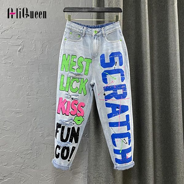jeans streetwear women loose harem denim pants female casual hight waist jeans woman letter frayed holes loose trousers, Blue
jeans streetwear women loose harem denim pants female casual hight waist jeans woman letter frayed holes loose trousers, Blue