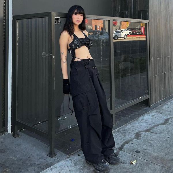 capris suchcute gothic big pocket cargo pants women streetwear punk wide leg trouser grunge fairycore dark hip hop low waist baggy pant, Black;white
capris suchcute gothic big pocket cargo pants women streetwear punk wide leg trouser grunge fairycore dark hip hop low waist baggy pant, Black;white