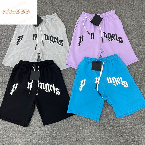 23ss classic arc letters cotton loose fit black gray blue purple elastic drawstring trend men and womens shorts, White;black
23ss classic arc letters cotton loose fit black gray blue purple elastic drawstring trend men and womens shorts, White;black