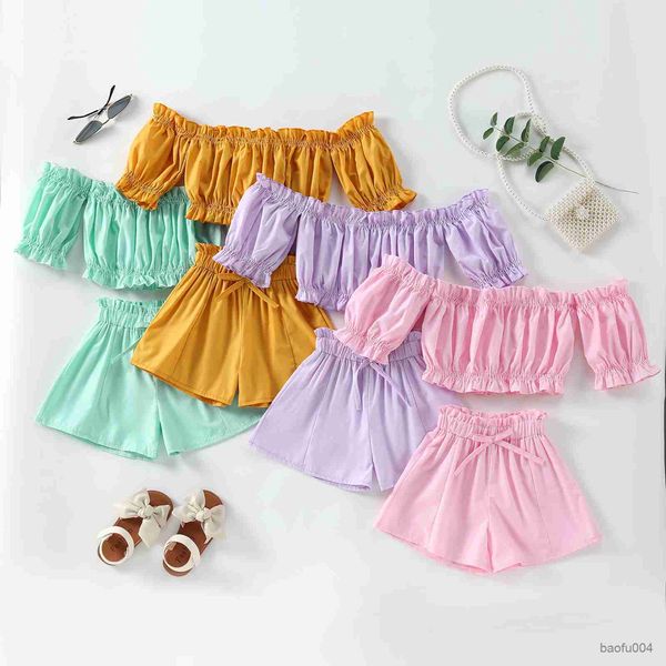 clothing sets 4-8years lovely little girl shorts set off shoulder solid color crop elastic high waist short pants kids clothing r230518, White
clothing sets 4-8years lovely little girl shorts set off shoulder solid color crop elastic high waist short pants kids clothing r230518, White
