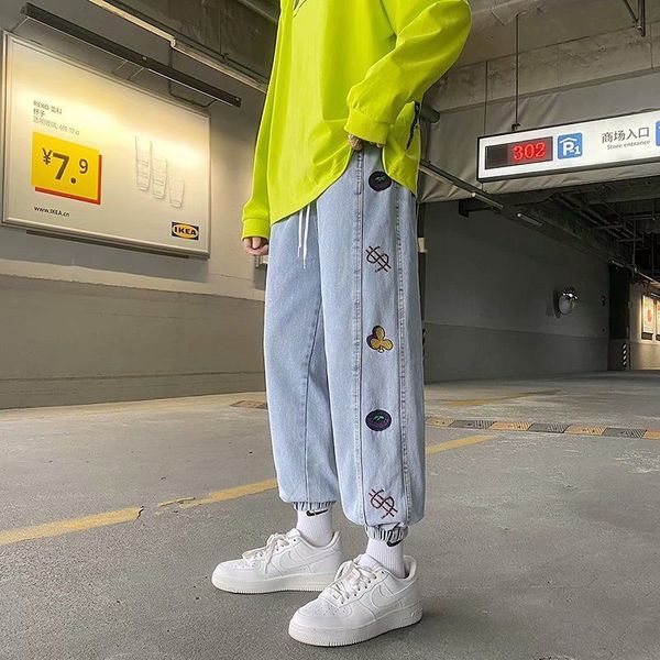 men's jeans letter printed jeans couple trendy brand allmatch loose harem pants fashion casual bunched feet straightleg 230517, Blue
men's jeans letter printed jeans couple trendy brand allmatch loose harem pants fashion casual bunched feet straightleg 230517, Blue