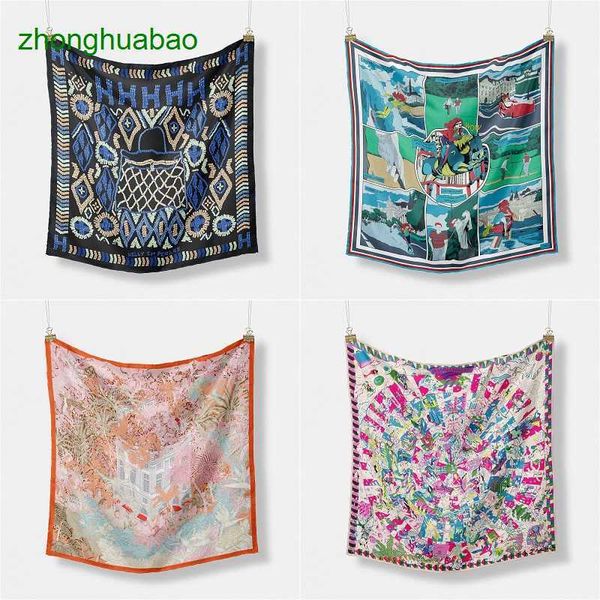 hemres designer scarves small square scarf women's autumn and winter silk korean version versatile suit shirt high-end decoration, Blue;gray 
hemres designer scarves small square scarf women's autumn and winter silk korean version versatile suit shirt high-end decoration, Blue;gray