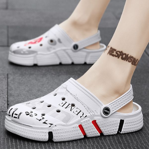 sandals for men's versatile sandals new thick sole outdoor anti slip hole shoes korean version trend beach baotou slippers f356-01, Black
sandals for men's versatile sandals new thick sole outdoor anti slip hole shoes korean version trend beach baotou slippers f356-01, Black