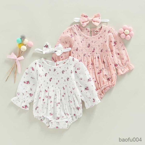 clothing sets baby girls jumpsuits outfit floral printed long sleeves and headband set for toddler infant autumn clothing r230518, White
clothing sets baby girls jumpsuits outfit floral printed long sleeves and headband set for toddler infant autumn clothing r230518, White