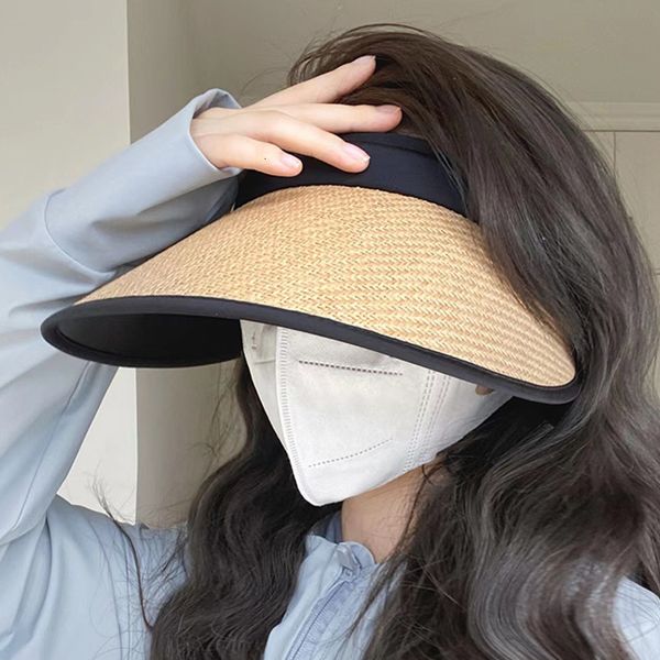 wide brim hats bucket 1pc women summer visors sun large beach uv protection caps raffia hat 230517, Blue;gray
wide brim hats bucket 1pc women summer visors sun large beach uv protection caps raffia hat 230517, Blue;gray
