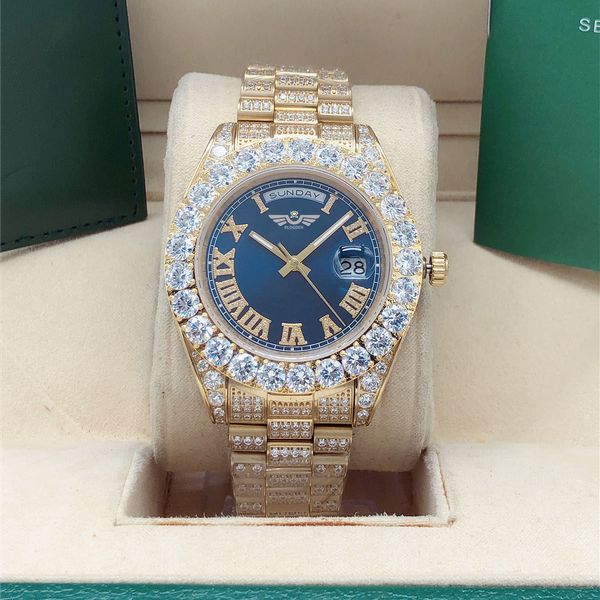 full diamond watch 218238 big diamond bezel 43mm roman dial yellow gold men men's 2813 automatic mechanical watches wristwatch blue dai, Slivery;brown
full diamond watch 218238 big diamond bezel 43mm roman dial yellow gold men men's 2813 automatic mechanical watches wristwatch blue dai, Slivery;brown