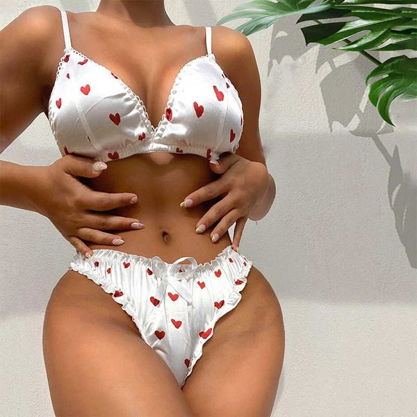 women' white heart suit bowknot wire three-point lingerie underwear two piece female set, Red;black
women' white heart suit bowknot wire three-point lingerie underwear two piece female set, Red;black