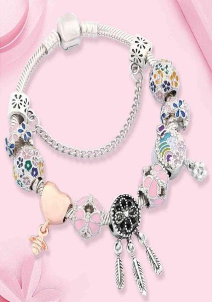 new multi color flower charm pendant bracelet classic dream catcher heart bee bead bracelets for women jewelry gift4954283, Black
new multi color flower charm pendant bracelet classic dream catcher heart bee bead bracelets for women jewelry gift4954283, Black