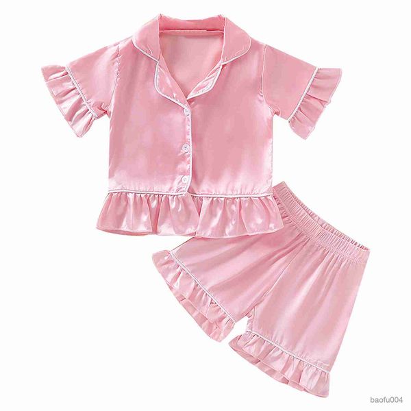clothing sets infant kids baby girls pajama satin suit short sleeve shirt and shorts ruffle hem solid color sweet spring clothing 1-5t r2305, White
clothing sets infant kids baby girls pajama satin suit short sleeve shirt and shorts ruffle hem solid color sweet spring clothing 1-5t r2305, White
