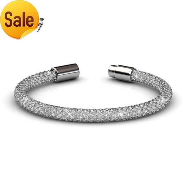 stainless steel magnetic clasp bling mesh bracelet embedded premium austrian crystal luxury women jewelry destiny jewellery, Silver
stainless steel magnetic clasp bling mesh bracelet embedded premium austrian crystal luxury women jewelry destiny jewellery, Silver