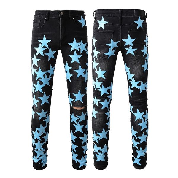 black ripped jeans miri designer motorcycle trendy ripped patchwork hole size 30-40 streetwear all year round slim legged 37301i, Blue
black ripped jeans miri designer motorcycle trendy ripped patchwork hole size 30-40 streetwear all year round slim legged 37301i, Blue
