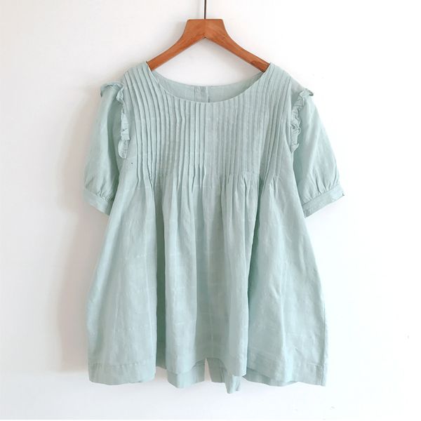 women's blouses shirts summer blouse japan style mori girl back buttons loose oneck short sleeve shirt 230517, White
women's blouses shirts summer blouse japan style mori girl back buttons loose oneck short sleeve shirt 230517, White