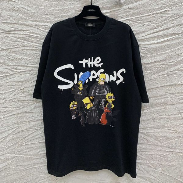 high edition 2022 summer new luxury fashion b family simpson print men's and women's loose couple short sleeve t-shirt, White;black
high edition 2022 summer new luxury fashion b family simpson print men's and women's loose couple short sleeve t-shirt, White;black