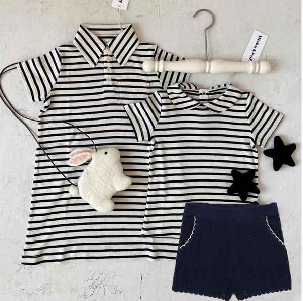 family matching outfits jenny dave springsummer collection same black stripe womens treasure super soft bowtie tshirt girl 230518, Blue
family matching outfits jenny dave springsummer collection same black stripe womens treasure super soft bowtie tshirt girl 230518, Blue