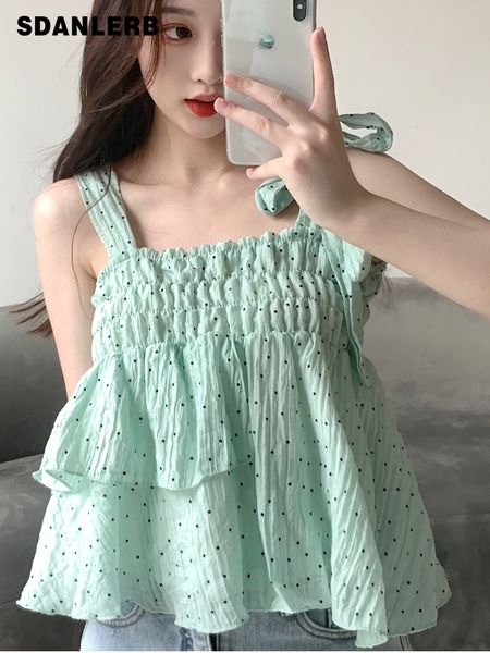 camisoles tanks lace-up polka dot puffy outerwear camisole women's summer vest design sense niche sweet girl short chic tank 230518, Black;white
camisoles tanks lace-up polka dot puffy outerwear camisole women's summer vest design sense niche sweet girl short chic tank 230518, Black;white
