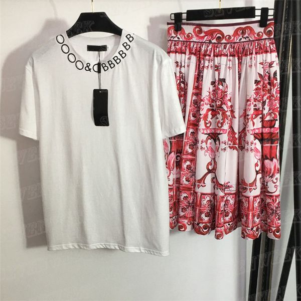 vintage pattern dress women letter print t shirts 2pcs sets summer vacation style dresses tees suits, White
vintage pattern dress women letter print t shirts 2pcs sets summer vacation style dresses tees suits, White